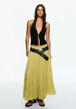 Юбка макси Bershka, желтый