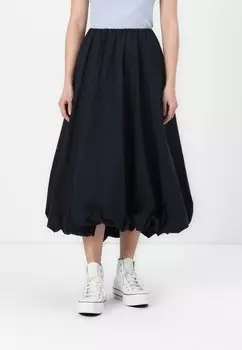 Юбка макси BUBBLE MAXI SKIRT Abercrombie & Fitch, черный
