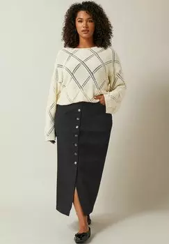 Юбка макси BUTTON THROUGH Evans, антрацит