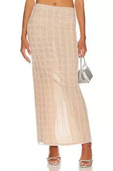 Юбка макси Camila Coelho Carlton Maxi Column Skirt, белый