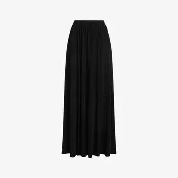 Юбка макси casandra со сборками из эластичной ткани Allsaints, черный