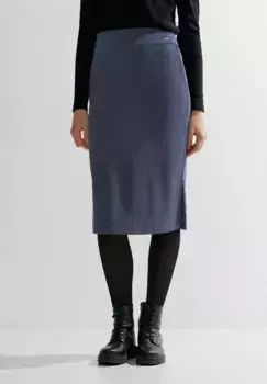 Юбка макси Cecil с разрезом по краю, джинсовый