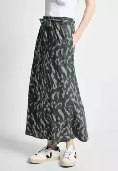 Юбка макси Cecil с тканевым поясом, хаки