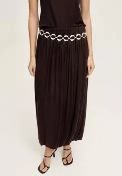 Юбка макси CIRA - Pleated skirt Mango, коричневый