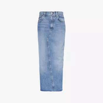 Юбка макси Circolo с высокой посадкой из тканого смесового материала Citizens Of Humanity, индиго