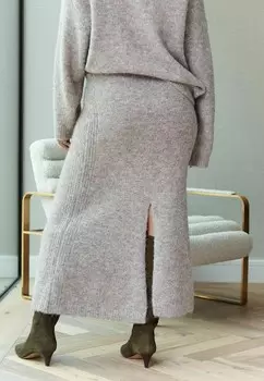 Юбка макси CO-ORD SOFT TOUCH COLUMN REGULAR FIT Next, серый