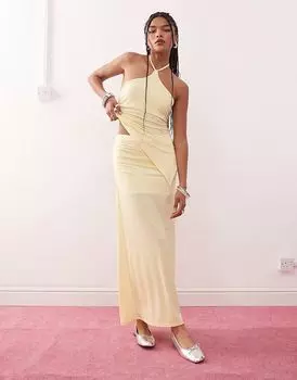 Юбка макси COLLUSION желтого цвета