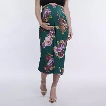 Юбка макси для беременных Motherhood, цвет teal floral mesh