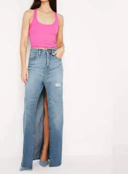 Юбка макси Ease синего цвета GOOD AMERICAN