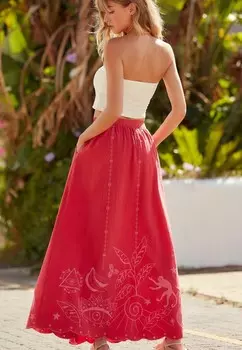 Юбка макси EMBROIDERED Next, красный