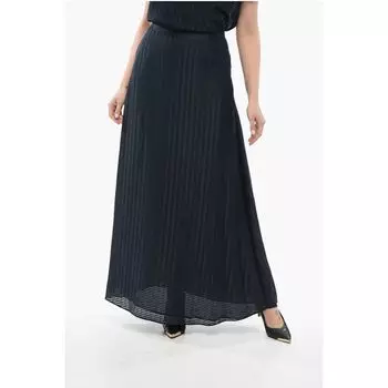 Юбка макси EMPORIO с атласным мотивом Armani, синий