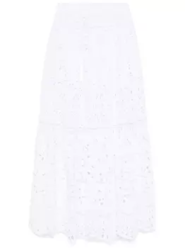 Юбка макси Ermanno Scervino из английской бродери, белый