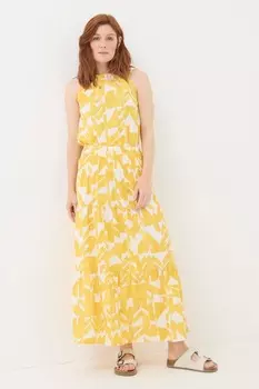 Юбка макси Fatface Marina med с геометрическим узором Fat Face, желтый