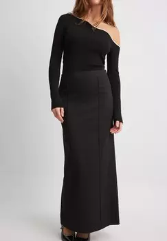 Юбка макси GERADER MIT NAHTDETAILS NA-KD, черный