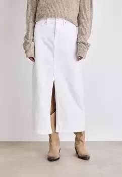 Юбка макси HIGH RISE SKIRT FRONT VENT DKNY, белый