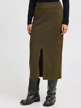 Юбка макси ihkate жаккардовая Ichi, хаки