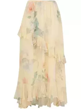 Юбка макси Illuminate асимметричного кроя ZIMMERMANN, нейтральный