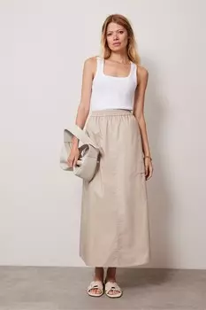 Юбка макси из 100% хлопка Mint Velvet, бежевый