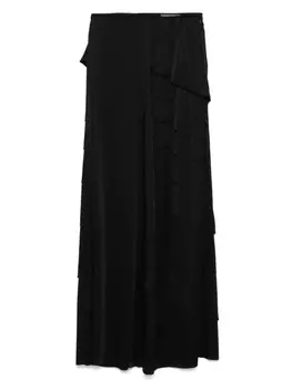 Юбка макси из атласа Alberta Ferretti, черный