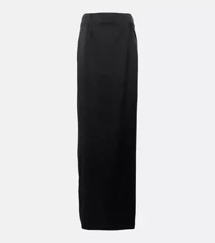 Юбка макси из атласа BALENCIAGA, черный