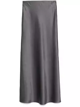 Юбка макси из атласа Blanca Vita, серый