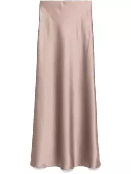 Юбка макси из атласа Blanca Vita, серый