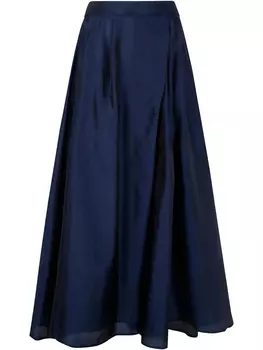 Юбка макси из атласа Emporio Armani, синий