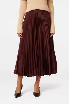 Юбка макси из атласа Estelle в складку Forever New, фиолетовый