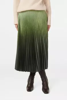 Юбка макси из атласа Evangeline в складку Forever New, зеленый