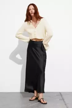 Юбка макси из атласа & Other Stories, черный