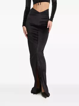 Юбка макси из бархата Fiorucci, черный