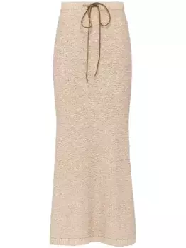 Юбка макси из букле с кулиской Prada, нейтральный