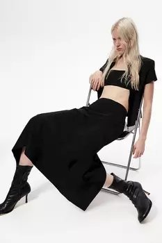 Юбка макси из джерси H&M, черный