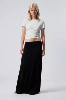 Юбка макси из джерси Weekday, черный