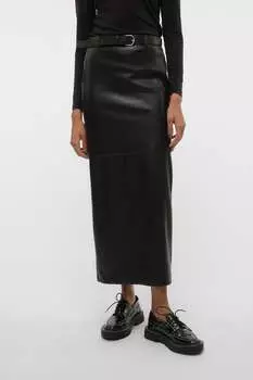 Юбка макси из искусственной кожи с поясом Vero Moda, черный