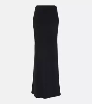 Юбка макси из крепа Alexander Mcqueen, черный