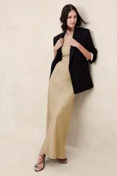 Юбка макси из лисьего льна Banana Republic, бежевый