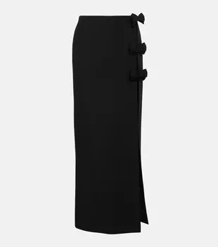 Юбка макси из шерсти и шелка Valentino, черный