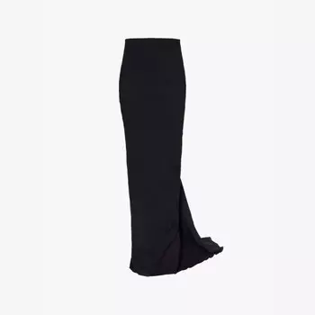Юбка макси из шерстяного крепа А-силуэта Rick Owens, черный