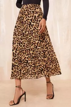 Юбка макси из шифона в складку Friends Like These, коричневый