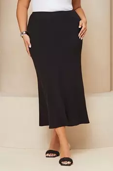 Юбка макси из смесового льна Lipsy, черный