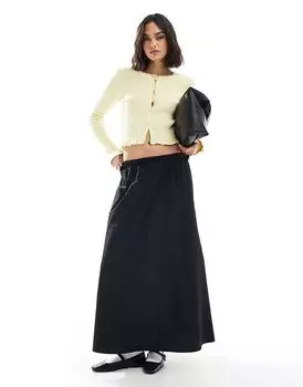 Юбка макси из тафты черного цвета ASOS DESIGN