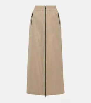 Юбка макси из тафты на молнии Brunello Cucinelli, коричневый