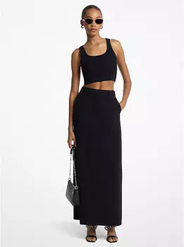 Юбка-Макси из текстурированного крепа Michael Kors, черный