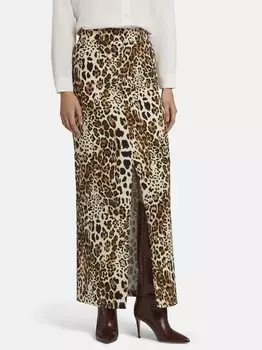 Юбка макси из твила тренала Nicowa, черный