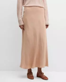 Юбка макси из жоржета из органического шелка косого кроя Lafayette 148 New York, цвет Bluff Pink