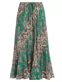 Юбка макси Jackie с цветными блоками Free People, цвет charcoal combo