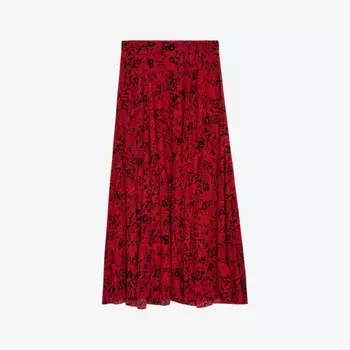 Юбка макси Joyo средней длины из ткани Zadig&Voltaire, красный