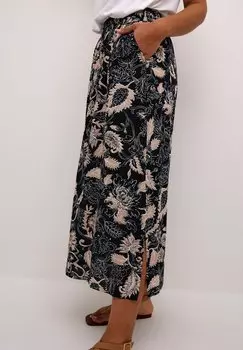 Юбка макси Kalena Kaffe, черная саванна коричневая с пейсли
