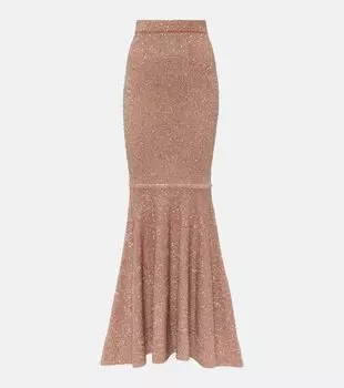 Юбка макси kasou с эффектом металлик Altuzarra, розовый